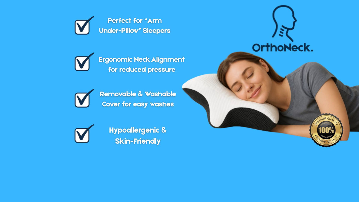OrthoNeck™ Orthopedic Memory Foam Pillow, Recommended by Orthopedists - OrthoNeck™